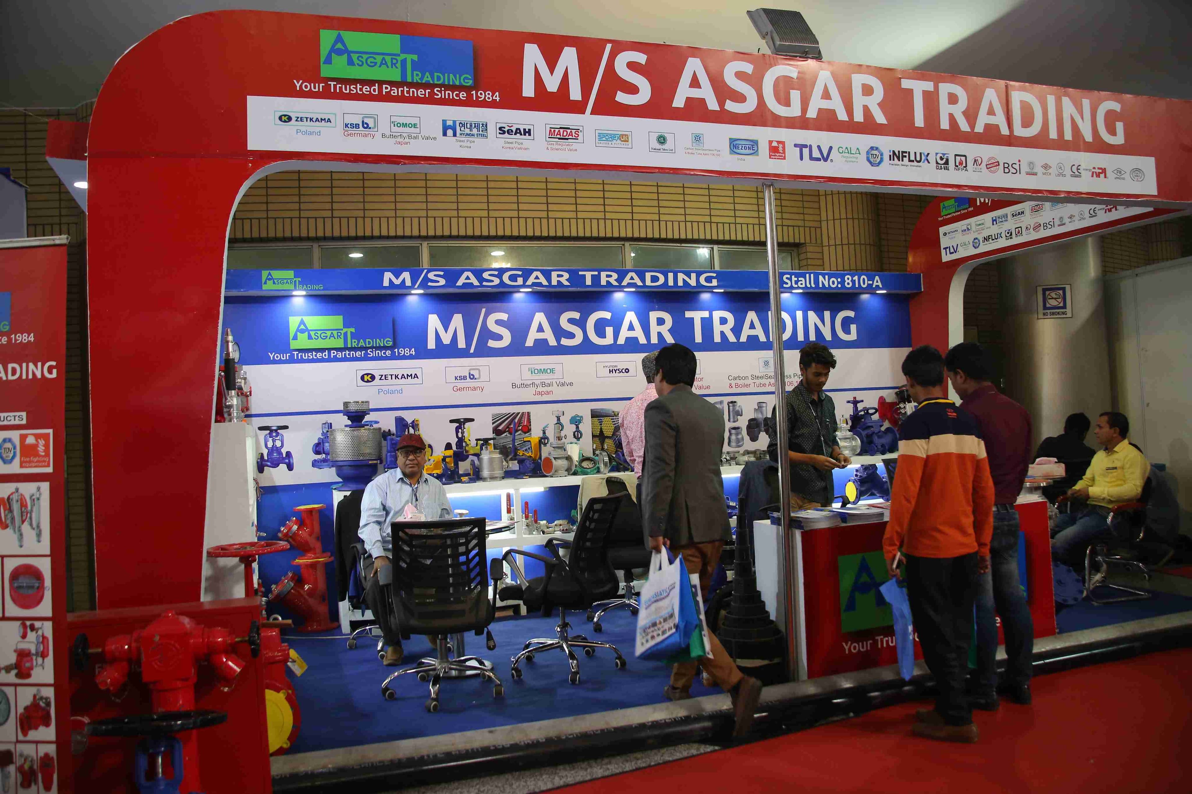 M/S Asgar Trading exhibition stall at an industrial trade fair