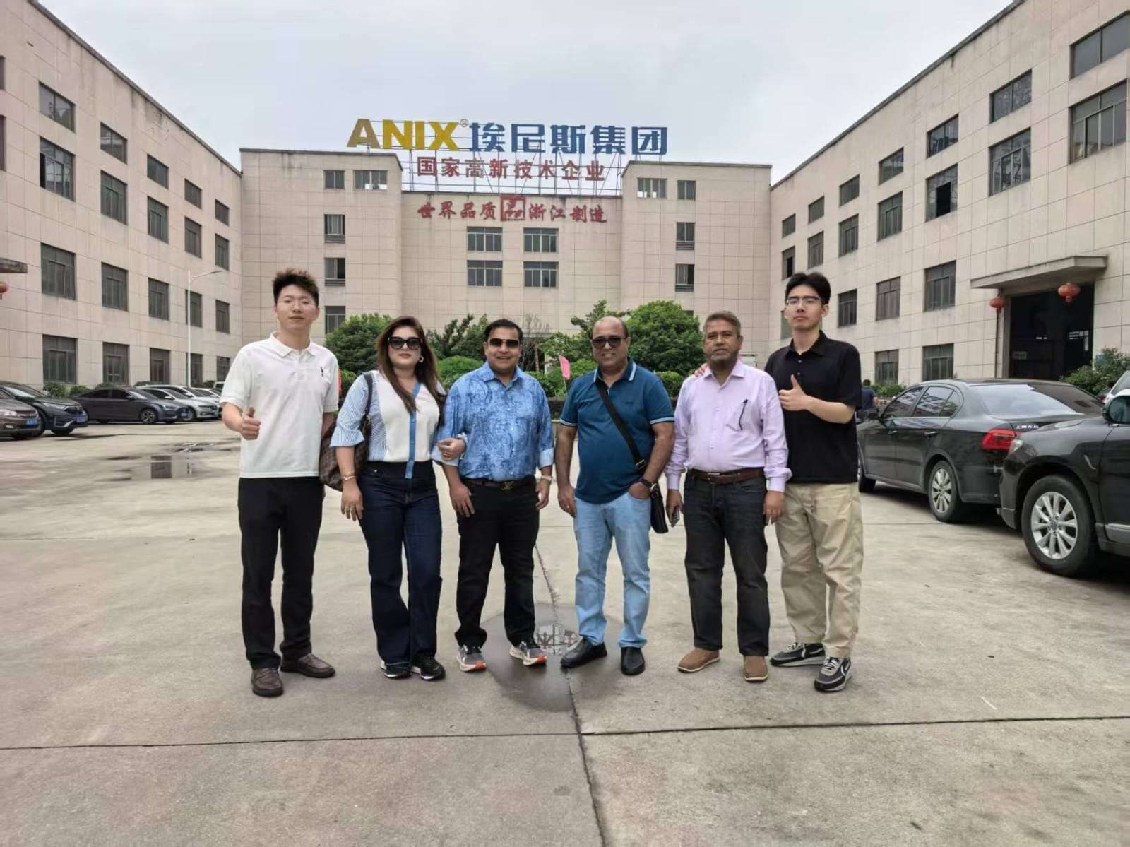 Asgar Trading team visiting the ANIX manufacturing facility in China
